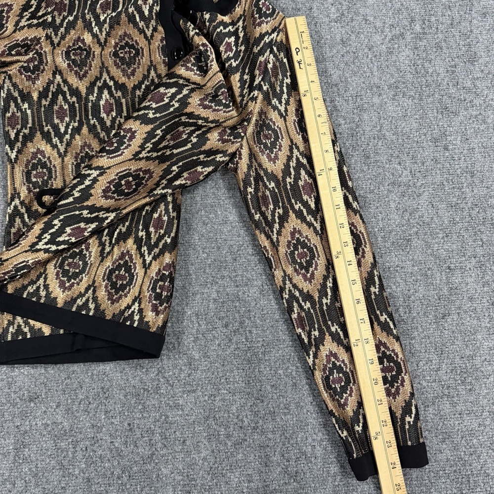 Misook Cardigan Sweater Womens Small Knit Ikat Metallic Print - Picture 5 of 5